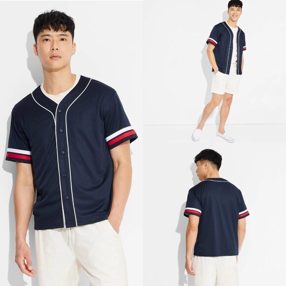 XXL - Mens Short Sleeve Jersey - Original Use - Navy Blue - Picture 1 of 6